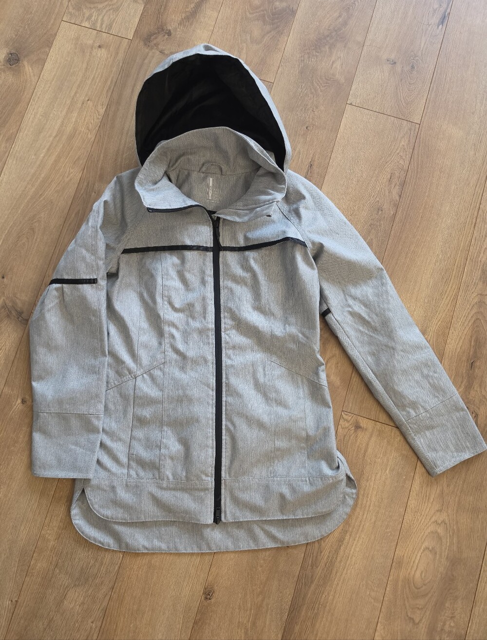 Mondetta Gray Hooded Full-Zip Rain Jacket XS